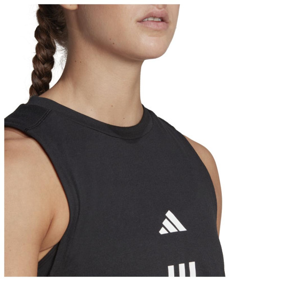 Adidas Γυναικεία αμάνικη μπλούζα Train Essentials Train Cotton 3-Stripes Crop Tank Top